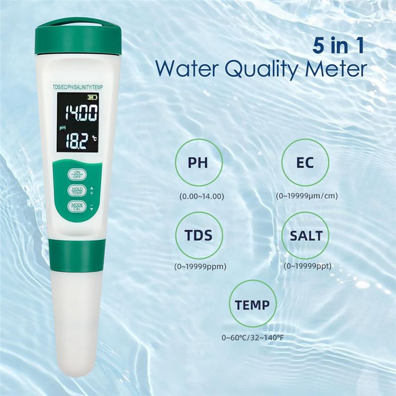AT02-5 In1 디지털 PH 측정기 고정밀 수질 테 - Ec Meter Digital 리뷰 및 가격