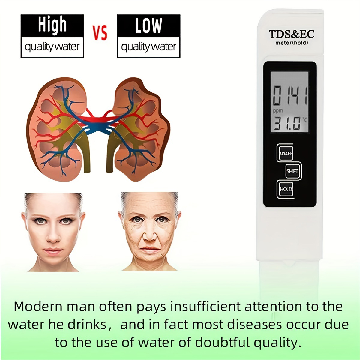 3in1 수질 감지 펜 가정용 식수 순도 EC 미터 고 - Ec Meter Digital 리뷰 및 가격