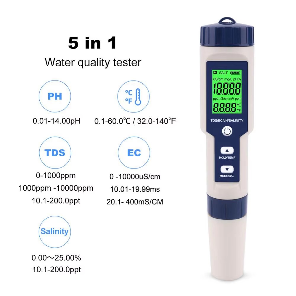 5 in 1 디지털 PH TDS EC 측정기 펜형 염도 - Ec Meter Digital 리뷰 및 가격