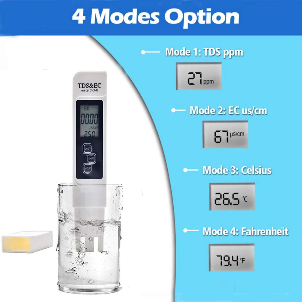 디지털 TDS EC 물 테스터 미터 다기능 PPM 온도 - Ec Meter Digital 리뷰 및 가격