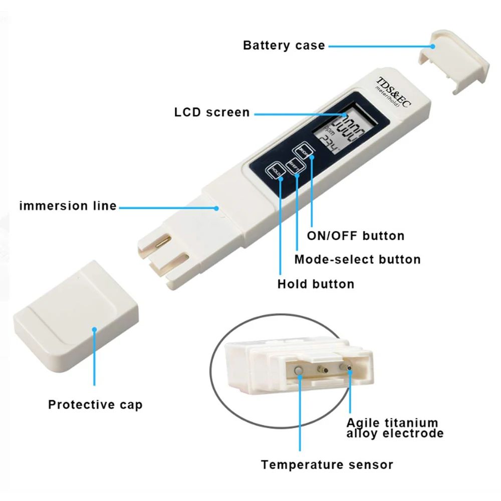 디지털 TDS EC 물 테스터 미터 다기능 PPM 온도 - Ec Meter Digital 리뷰 및 가격