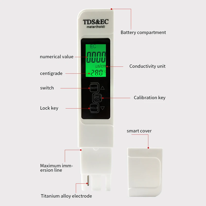 3 in 1 물 TDS 미터 EC 전도도 테스터 온도  - Ec Meter Digital 리뷰 및 가격